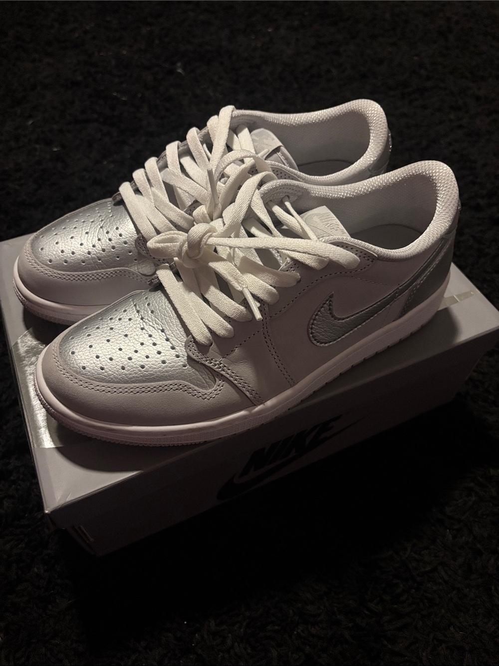Nike White and Light Gray Low-Top Sneakers